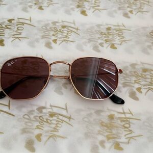 Ray-Ban Rose Gold Sunglasses with Brown Lenses